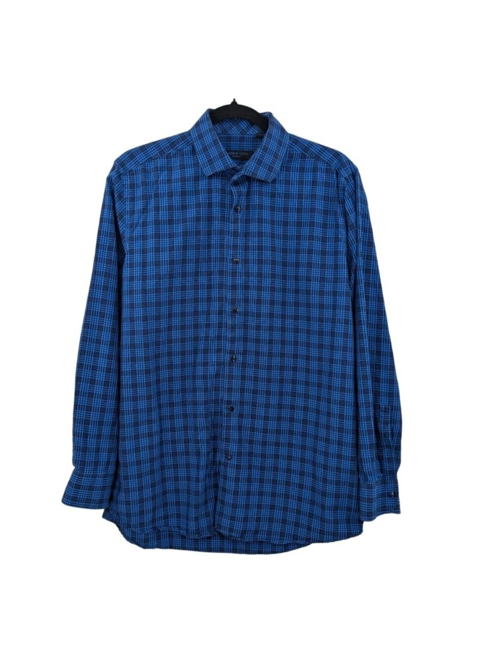 Andrew Fezza Button-Down Shirt Men Size M Check Plaid Long Sleeve Preppy Casual